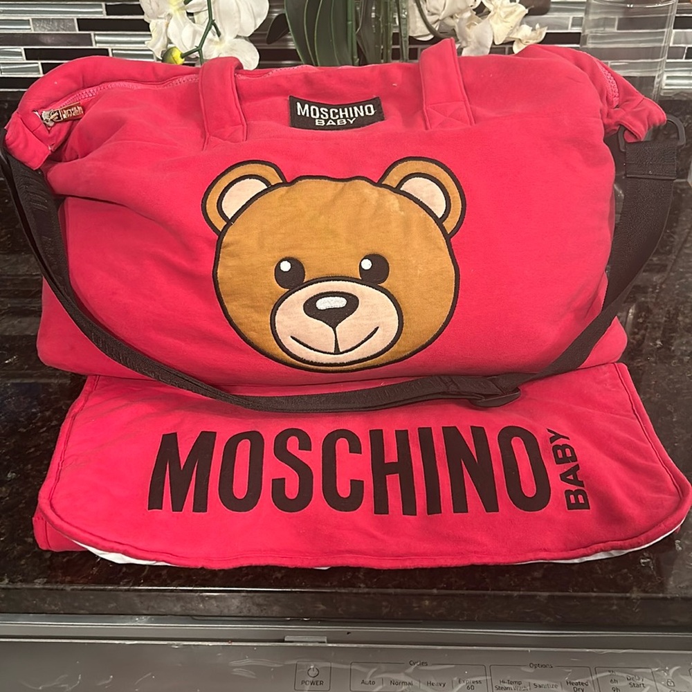 Pink Moschino Diaper Bag